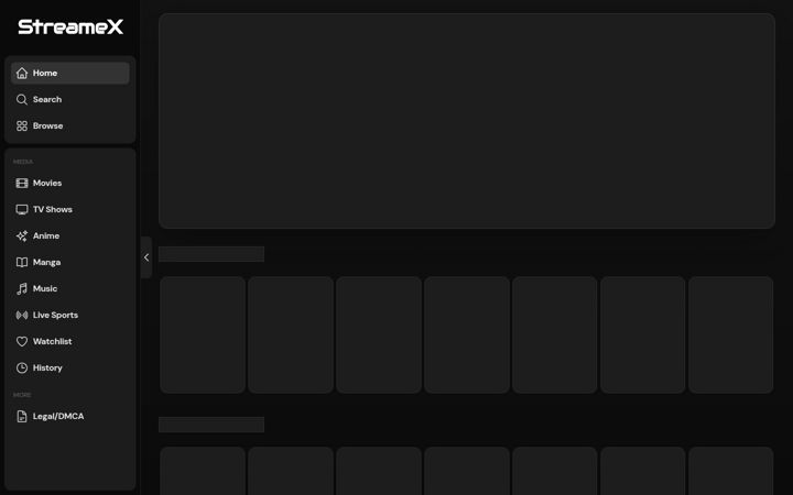 Screenshot of streamex.net