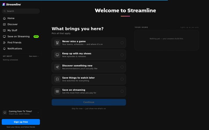 Screenshot of streamline.watch