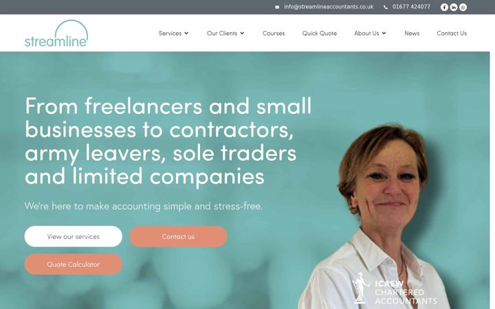 Skjermbilde av streamlineaccountants.co.uk