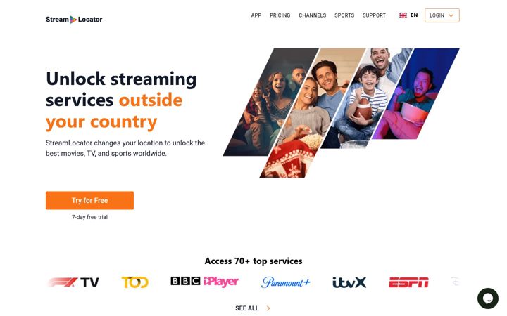 Screenshot of streamlocator.com