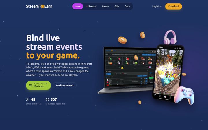 Screenshot of streamtoearn.io