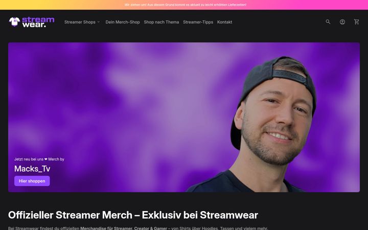 Screenshot of streamwear.shop