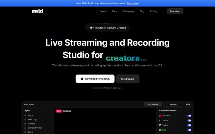 Screenshot of streamwithmeld.com