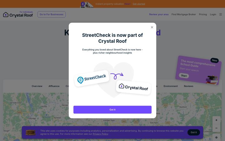 Screenshot of streetcheck.co.uk