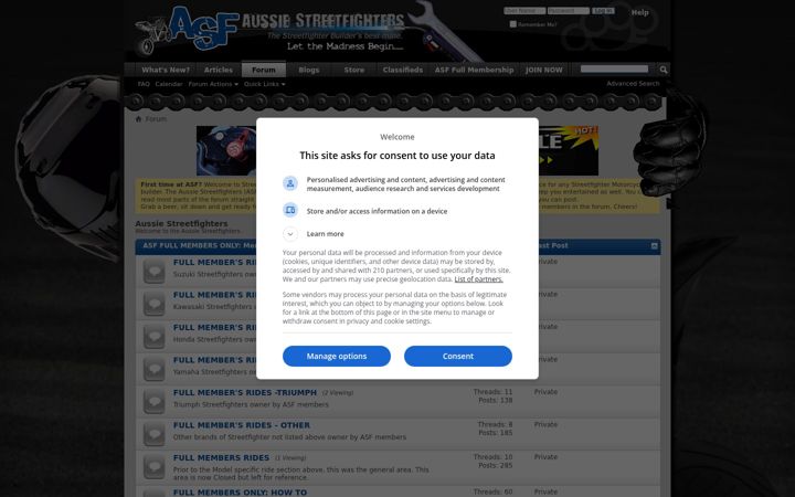 Skærmbillede af streetfighters.com.au