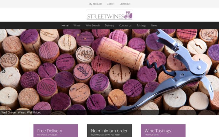 Screenshot of streetwines.co.uk