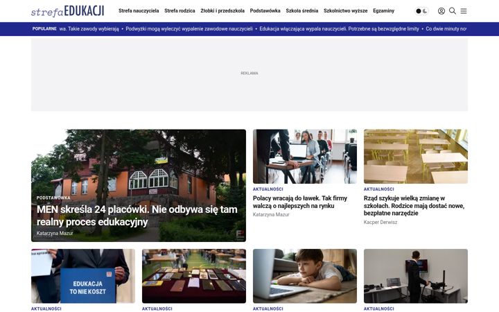 Screenshot of strefaedukacji.pl