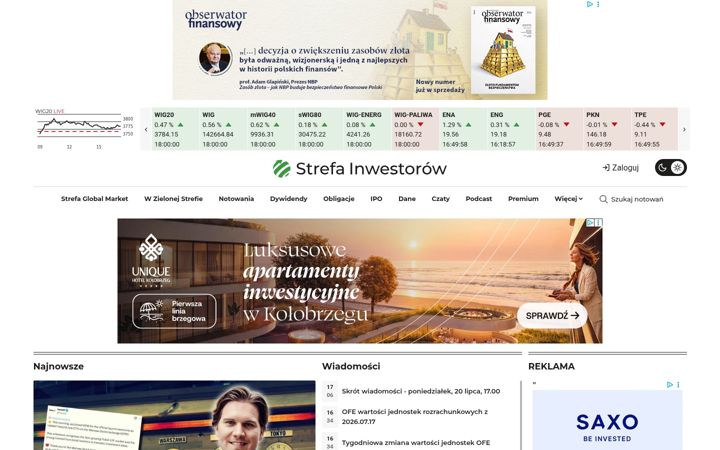 Screenshot of strefainwestorow.pl
