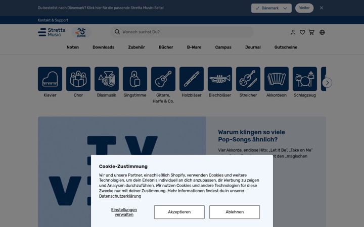 Screenshot of stretta-music.de