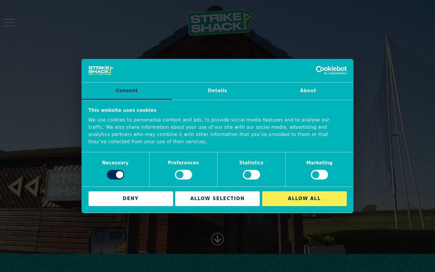 Screenshot of the consent banner shown before any interaction