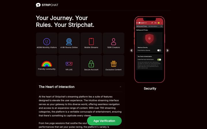 Screenshot of stripchat.fans
