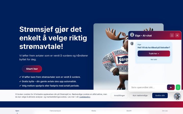Screenshot of stromsjef.no
