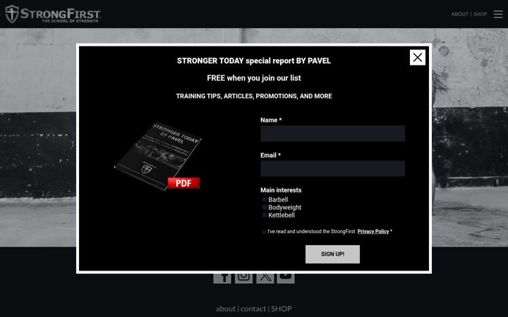 Screenshot of strongfirst.com