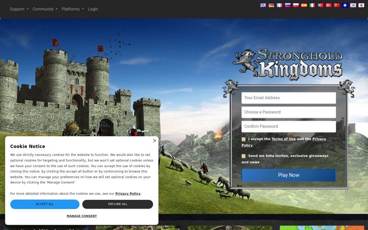 Screenshot ta' strongholdkingdoms.com