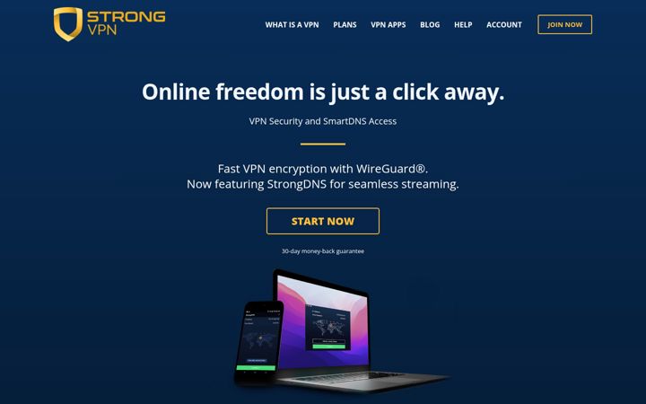 Screenshot of strongvpn.com