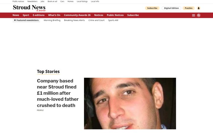 Captura de pantalla de stroudnewsandjournal.co.uk