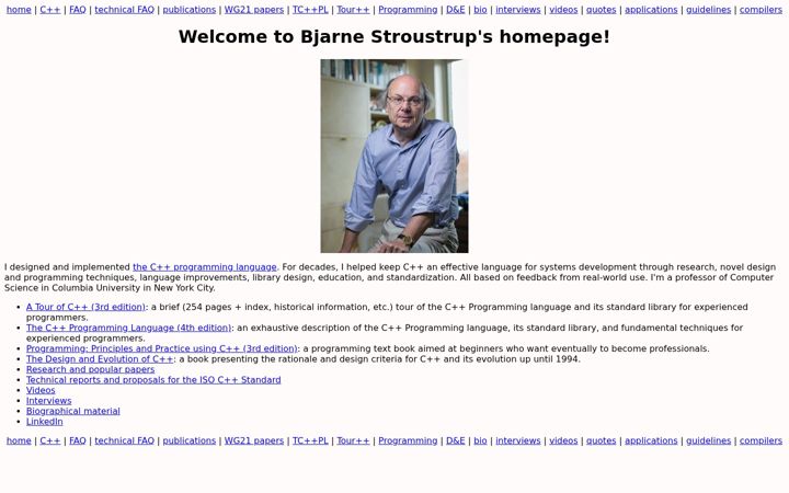 Screenshot of stroustrup.com