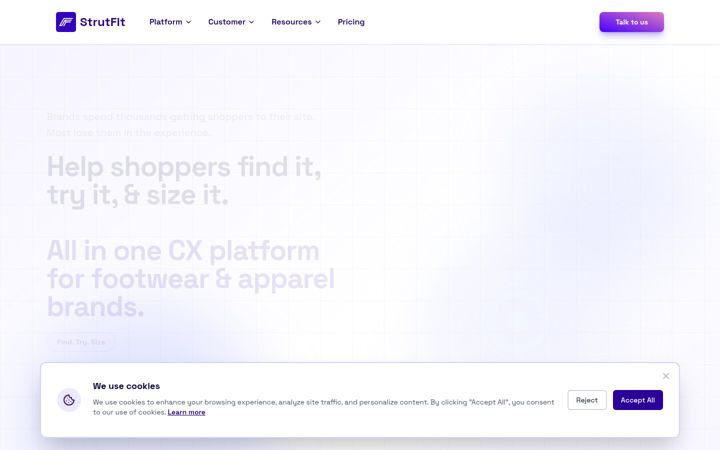 Screenshot of strut.fit