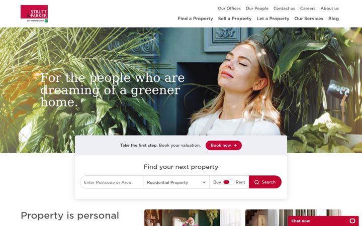 Screenshot of struttandparker.com