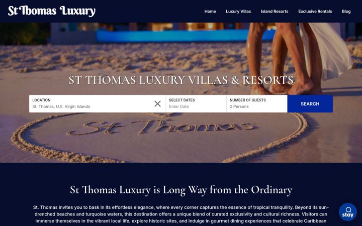 Screenshot ta' stthomasluxury.com