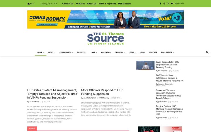 Screenshot of stthomassource.com