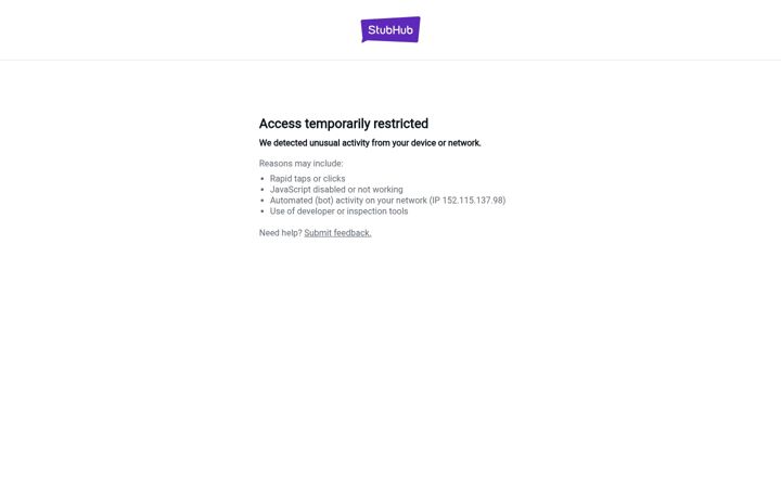 Skärmbild av stubhub.com