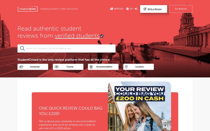 Screenshot of studentcrowd.com