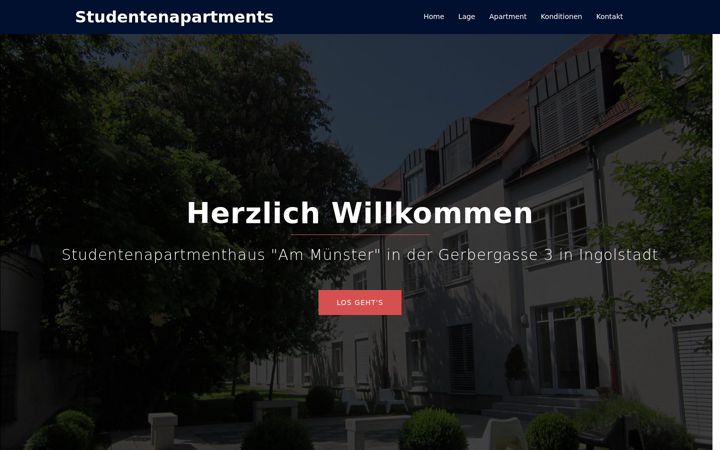 Screenshot ta' studentenapartments.de