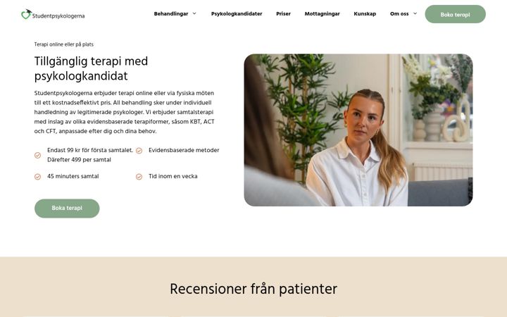 Screenshot of studentpsykologerna.se