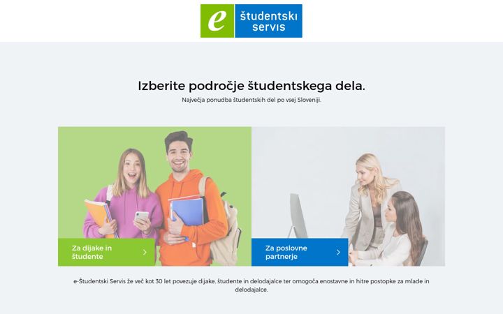 Screenshot of studentski-servis.com