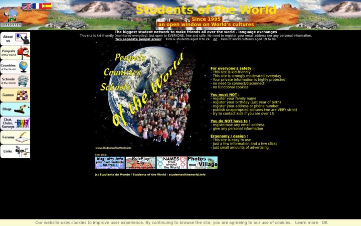 Screenshot of studentsoftheworld.info