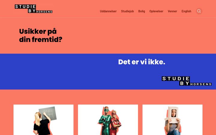 Skjermbilde av studiebyhorsens.dk