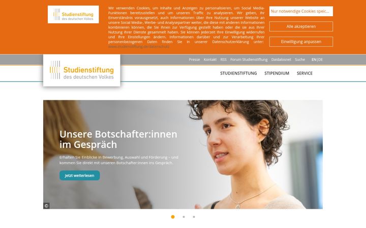 Screenshot of studienstiftung.de