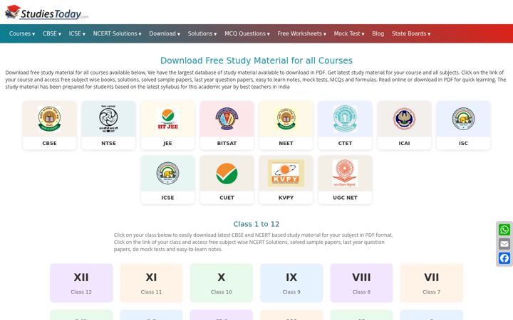 Screenshot of studiestoday.com
