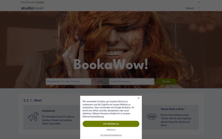 Screenshot of studiobookr.com