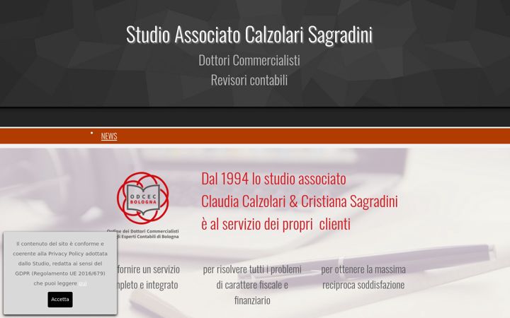 Kuvakaappaus sivustosta studiocalzolarisagradini.eu