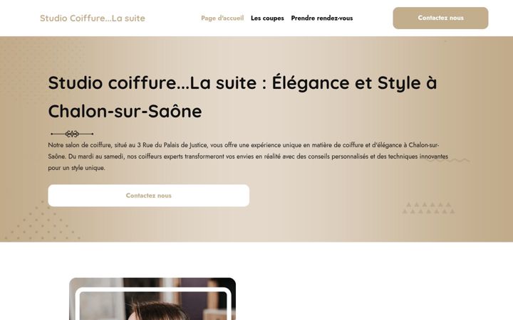 Screenshot of studiocoiffurelasuite.fr