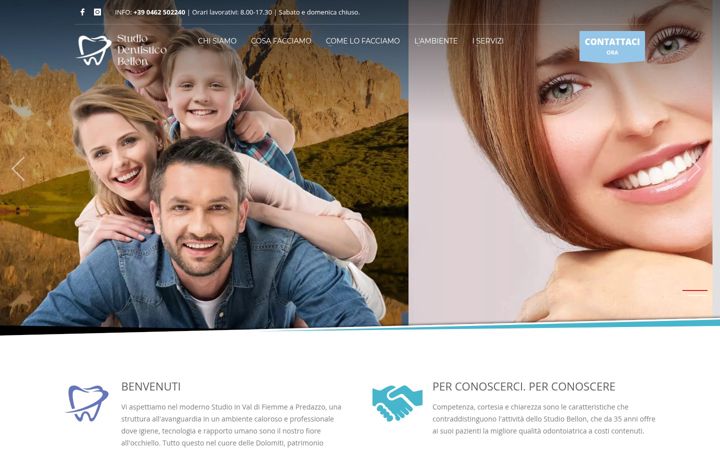Ekrānuzņēmums no studiodentisticobellon.it
