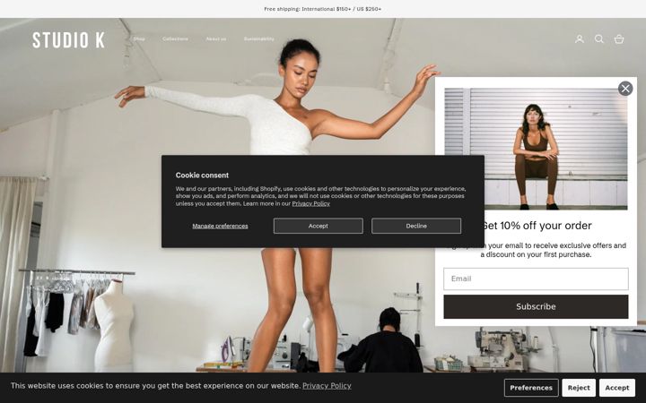 Screenshot of studiokyogawear.com