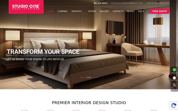 Screenshot of studiooneinteriors.in