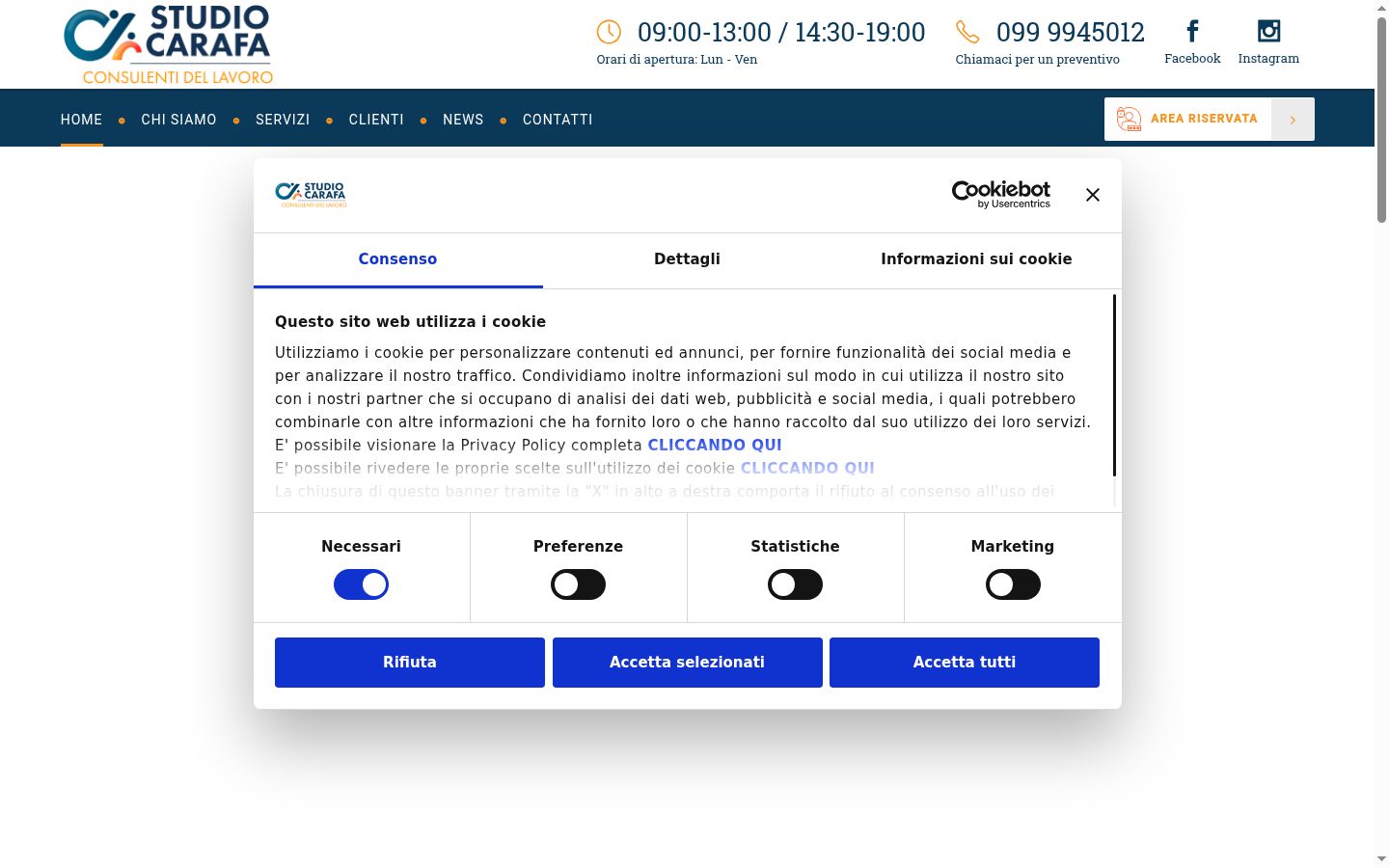 Screenshot tal-banner tal-kunsens muri qabel kwalunkwe interazzjoni