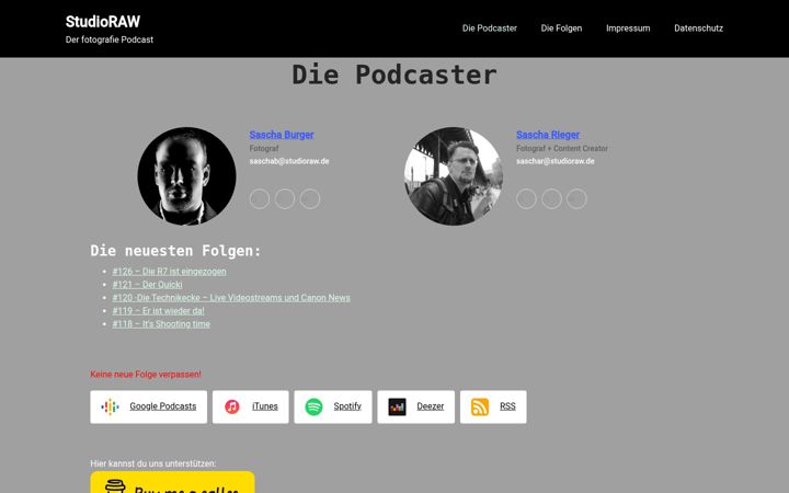 Screenshot of studioraw.de