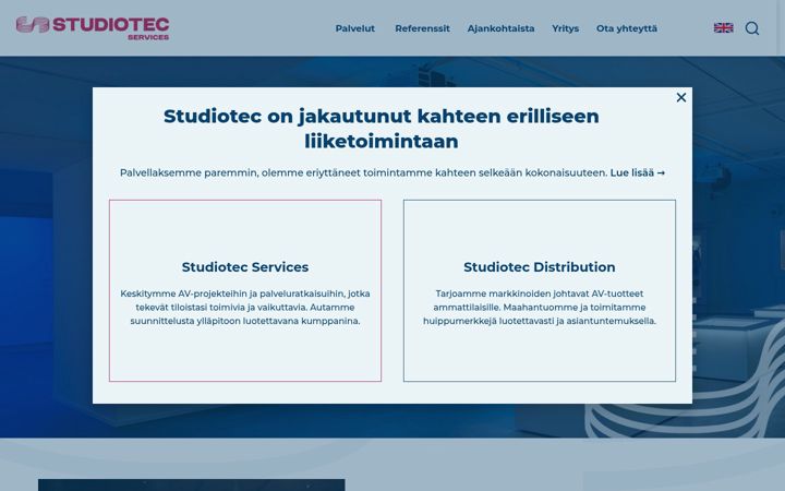 Snimka zaslona za studiotec.fi