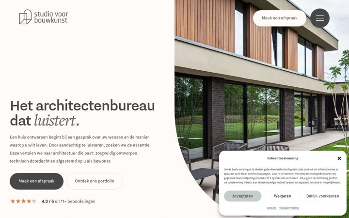 Screenshot van studiovoorbouwkunst.nl