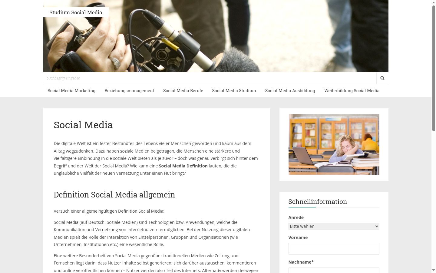 Screenshot des Einwilligungsbanners vor jeglicher Interaktion