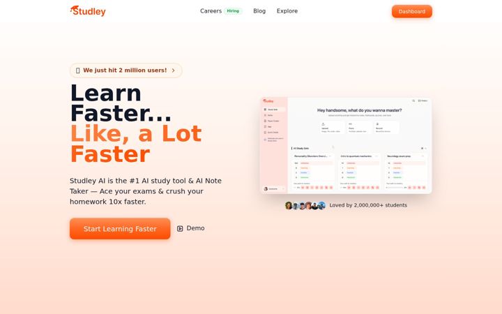 Screenshot of studley.ai