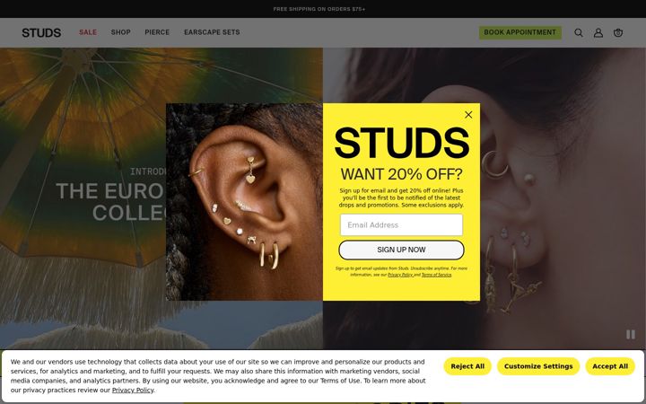 Screenshot of studs.com