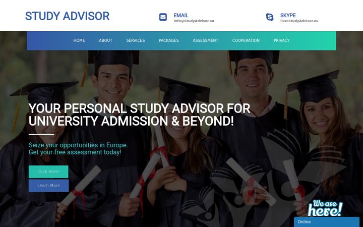 Екранна снимка на studyadvisor.eu