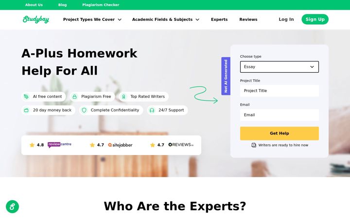 Screenshot di studybay.com