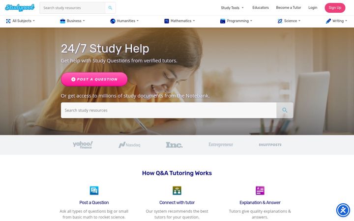 Skärmbild av studypool.com